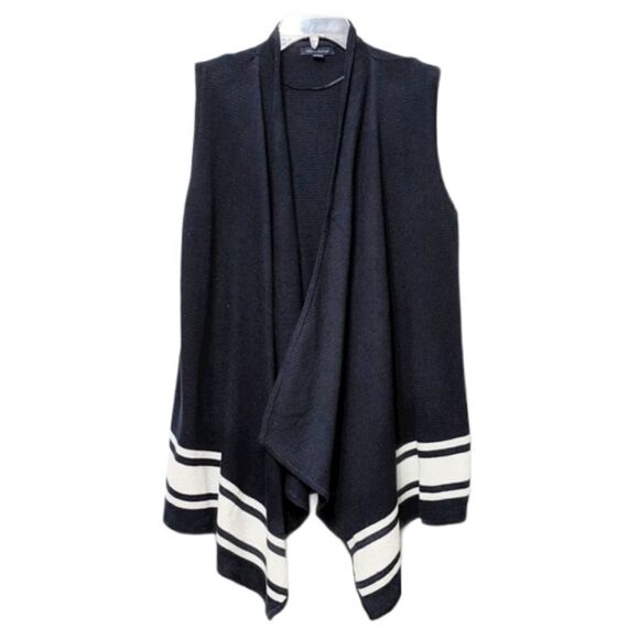 TOMMY HILFIGER Knit Striped Waterfall Vest L - Picture 1 of 8